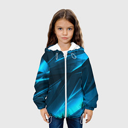 Куртка с капюшоном детская Geometry stripes neon color, цвет: 3D-белый — фото 2