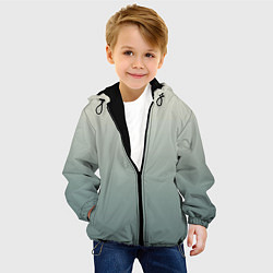 Куртка с капюшоном детская Серо-зелёный приглушённый градиент, цвет: 3D-черный — фото 2