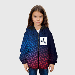 Куртка с капюшоном детская Rust неоновые соты, цвет: 3D-черный — фото 2
