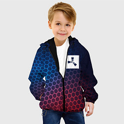 Куртка с капюшоном детская Rust неоновые соты, цвет: 3D-черный — фото 2