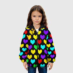 Куртка с капюшоном детская Undertale heart pattern, цвет: 3D-черный — фото 2
