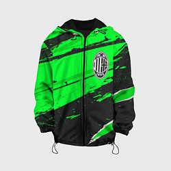 Куртка с капюшоном детская AC Milan sport green, цвет: 3D-черный