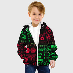 Куртка с капюшоном детская Twenty one pilots pattern rock steel, цвет: 3D-белый — фото 2