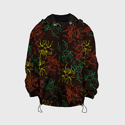 Куртка с капюшоном детская Разноцветные жуки носороги, цвет: 3D-черный