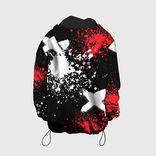 Детская куртка Мазда на фоне граффити и брызг красок / 3D-Черный – фото 2