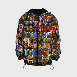 Куртка с капюшоном детская Портреты всех героев, цвет: 3D-черный