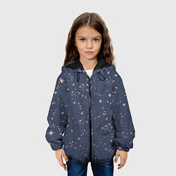 Куртка с капюшоном детская Космическое поле звёзд, цвет: 3D-черный — фото 2