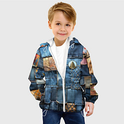 Куртка с капюшоном детская Значок архитектора на джинсах, цвет: 3D-белый — фото 2