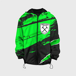 Куртка с капюшоном детская West Ham sport green, цвет: 3D-черный