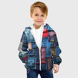 Куртка с капюшоном детская Джинсовая форма электрика, цвет: 3D-белый — фото 2
