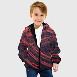 Куртка с капюшоном детская Раскаленные линии, цвет: 3D-черный — фото 2