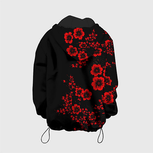 Детская куртка Клеймо жертвы из аниме Берсерк - красные цветы / 3D-Черный – фото 2