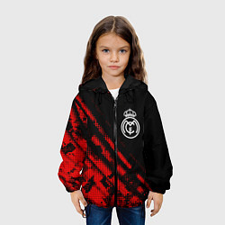 Куртка с капюшоном детская Real Madrid sport grunge, цвет: 3D-черный — фото 2