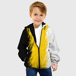 Куртка с капюшоном детская Имперский флаг России штрихи, цвет: 3D-черный — фото 2