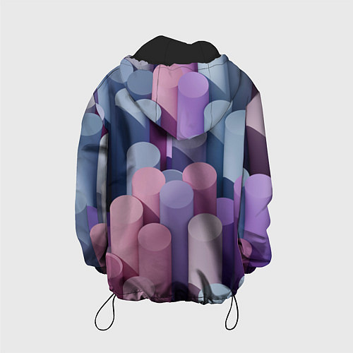 Детская куртка Цветные цилиндры / 3D-Черный – фото 2