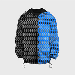 Детская куртка Чёрно-синий паттерн с белой обводкой