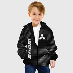 Куртка с капюшоном детская Mitsubishi sport metal, цвет: 3D-черный — фото 2