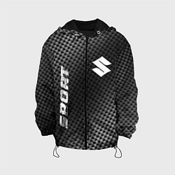 Куртка с капюшоном детская Suzuki sport carbon, цвет: 3D-черный