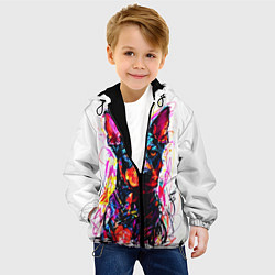 Куртка с капюшоном детская Доберман маркерами, цвет: 3D-черный — фото 2