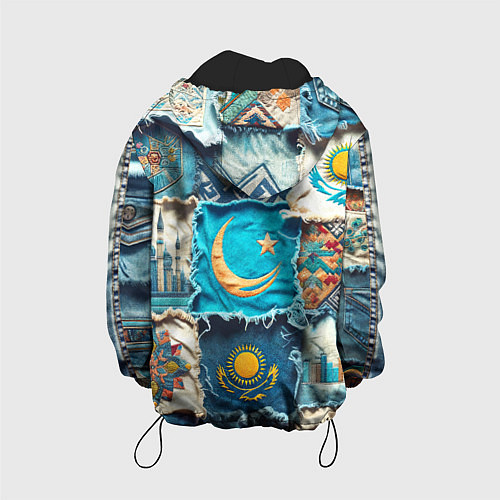 Детская куртка Пэчворк джинсы в Казахстане / 3D-Черный – фото 2