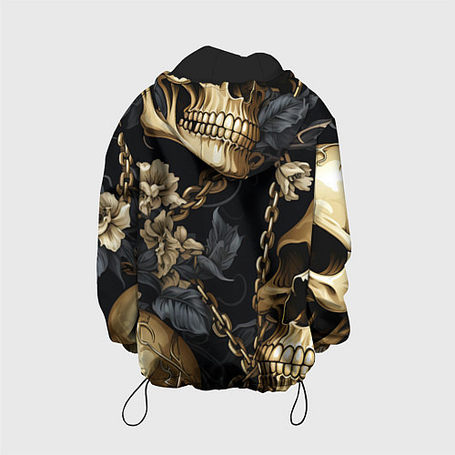 Детская куртка Золотые черепа с цепями / 3D-Черный – фото 2
