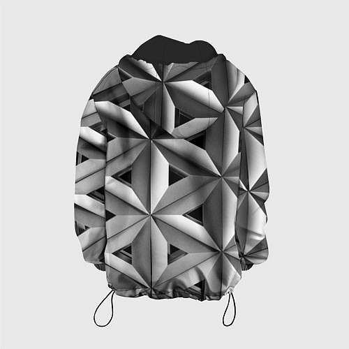 Детская куртка Черно белый узор / 3D-Черный – фото 2