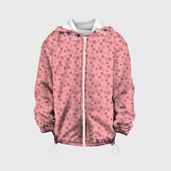Куртка с капюшоном детская Розовый в цветочек, цвет: 3D-белый