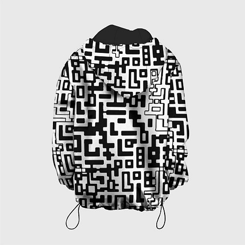 Детская куртка Чёрно-белая глитч инфекция / 3D-Черный – фото 2