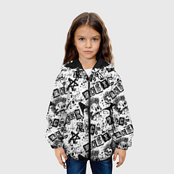 Куртка с капюшоном детская Панк-рок музыка, цвет: 3D-черный — фото 2