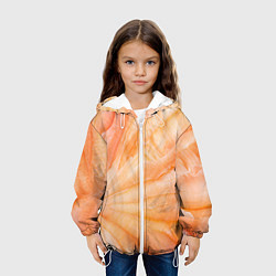 Куртка с капюшоном детская Мандарин абстракция акварель, цвет: 3D-белый — фото 2