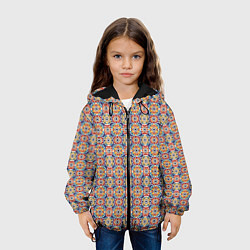 Куртка с капюшоном детская Марокканская мозаика цветочный узор, цвет: 3D-черный — фото 2