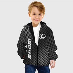 Куртка с капюшоном детская Lexus sport carbon, цвет: 3D-черный — фото 2