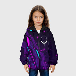 Куртка с капюшоном детская Quake neon gaming, цвет: 3D-черный — фото 2