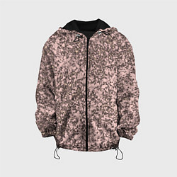Куртка с капюшоном детская Светло-розовый текстура камень, цвет: 3D-черный
