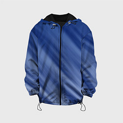 Куртка с капюшоном детская Белые полосы на синем фоне, цвет: 3D-черный