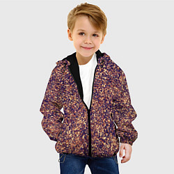 Куртка с капюшоном детская Драгоценный фиолетово-медный абстракция, цвет: 3D-черный — фото 2