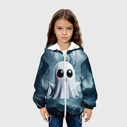 Куртка с капюшоном детская Привидениус, цвет: 3D-белый — фото 2