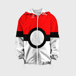 Куртка с капюшоном детская Pokeball texture, цвет: 3D-белый