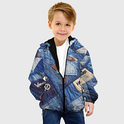 Куртка с капюшоном детская Vanguard jeans patchwork - ai art, цвет: 3D-черный — фото 2