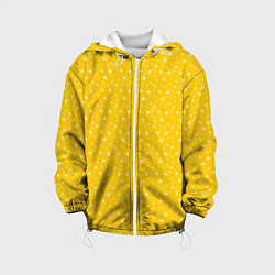Куртка с капюшоном детская Жёлтый со звёздочками, цвет: 3D-белый