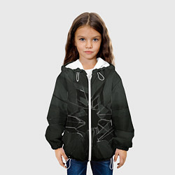 Куртка с капюшоном детская Черное разбитое стекло, цвет: 3D-белый — фото 2