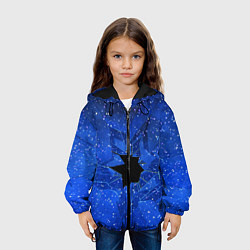 Куртка с капюшоном детская Расколотое стекло - звездное небо, цвет: 3D-черный — фото 2