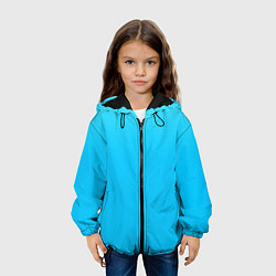 Куртка с капюшоном детская Мягкий градиент ярко-голубой, цвет: 3D-черный — фото 2