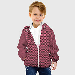 Куртка с капюшоном детская Розовый имитация сетки паттерн, цвет: 3D-белый — фото 2