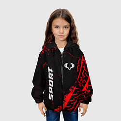 Куртка с капюшоном детская SsangYong red sport tires, цвет: 3D-черный — фото 2