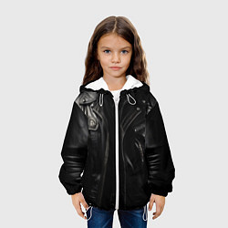 Куртка с капюшоном детская Косуха терминатора чёрная, цвет: 3D-белый — фото 2