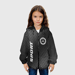 Куртка с капюшоном детская Mercedes sport carbon, цвет: 3D-черный — фото 2