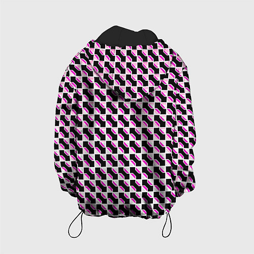 Детская куртка Чёрно-розовые ячейки / 3D-Черный – фото 2