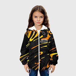 Куртка с капюшоном детская KTM - orange liquid, цвет: 3D-белый — фото 2