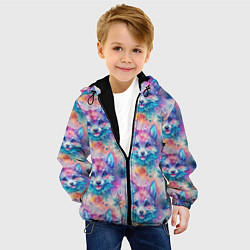 Куртка с капюшоном детская Фурри мордочки волчонка, цвет: 3D-черный — фото 2
